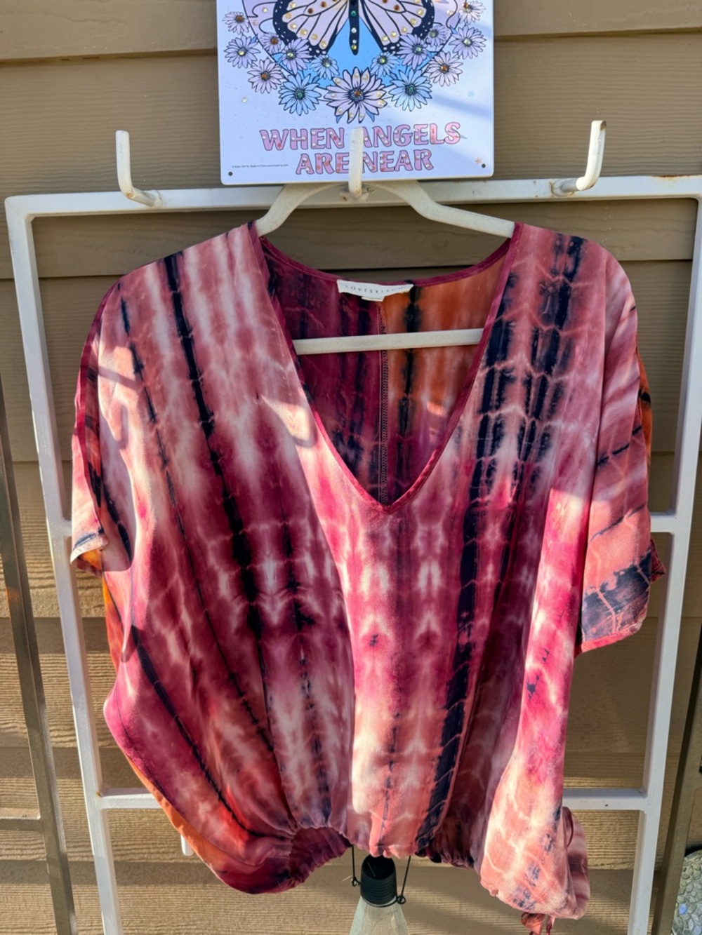 lovestitch Pink Multi Tie-Dye V-Neck Tunic